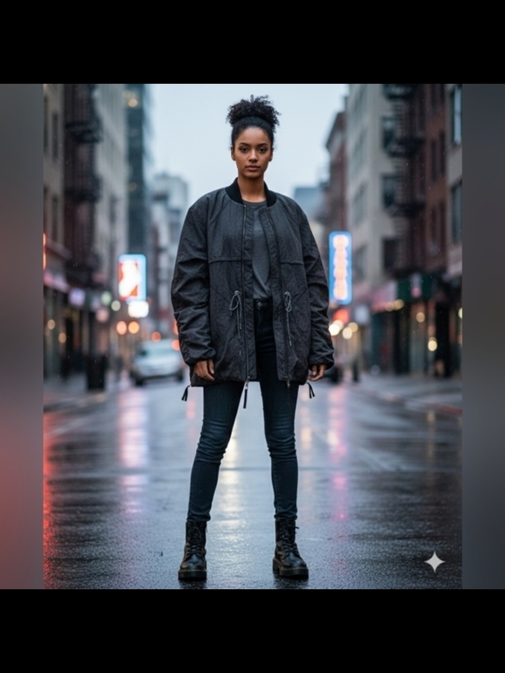 Free People Dark Gray Oversized Bomber Jacket (Lg) - Picture 5 of 6